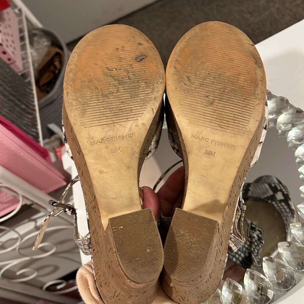 Marc Fisher Snakeskin Patterned Women's Sandals 8.5 - Picture 6 of 10